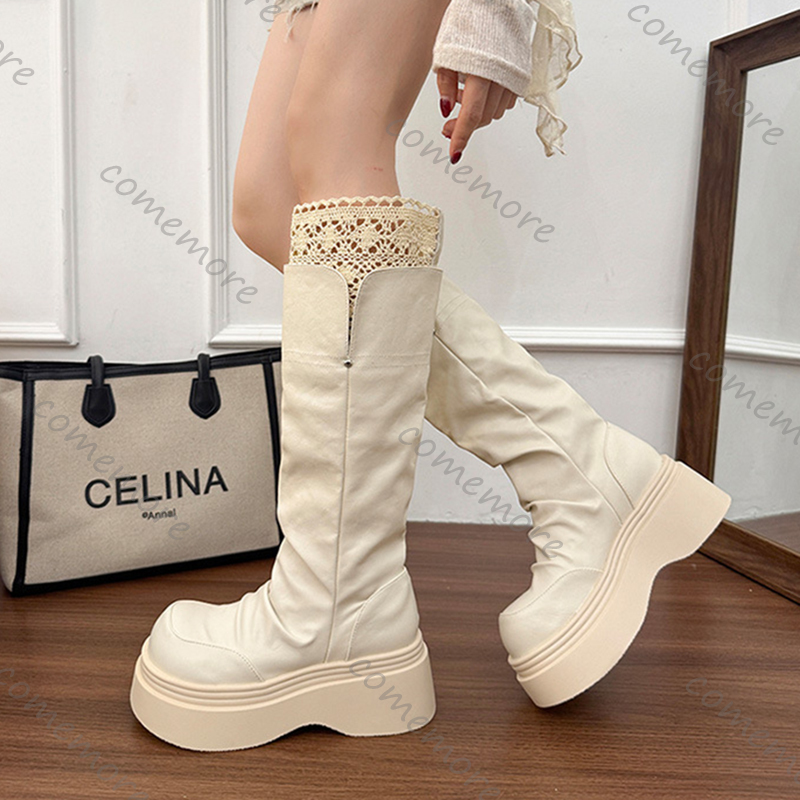 Vintage Style Women Fashion - Comemore Gothic Kant Platform Vrouwen Ridder