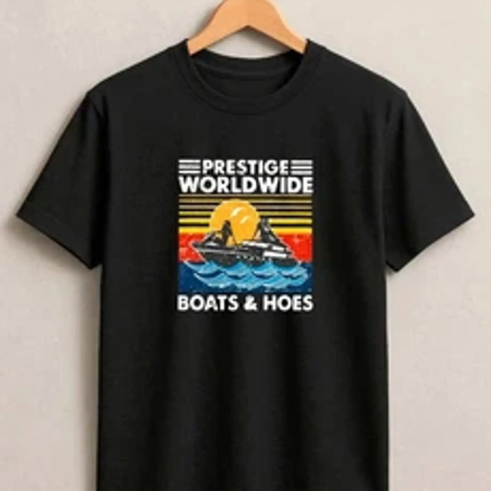 Vintage Yacht Fashion - Retro Yacht Sunset T-shirt Boot Oceaan