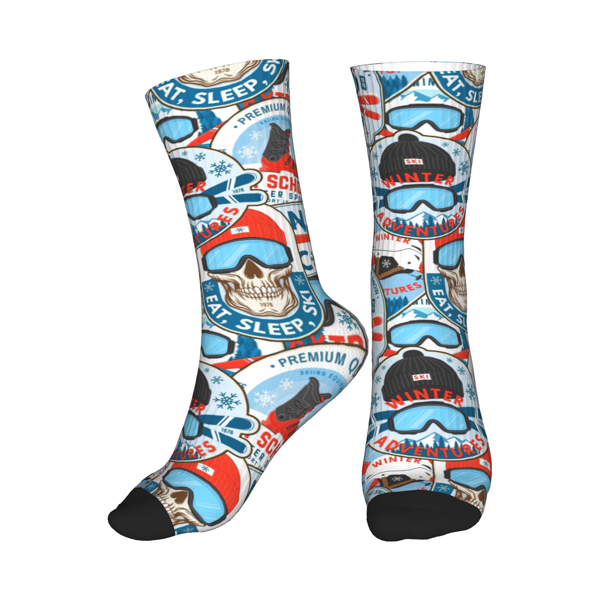 Vintage Fashion For Mens - Vintage rood blauwe Ski Club naadloze