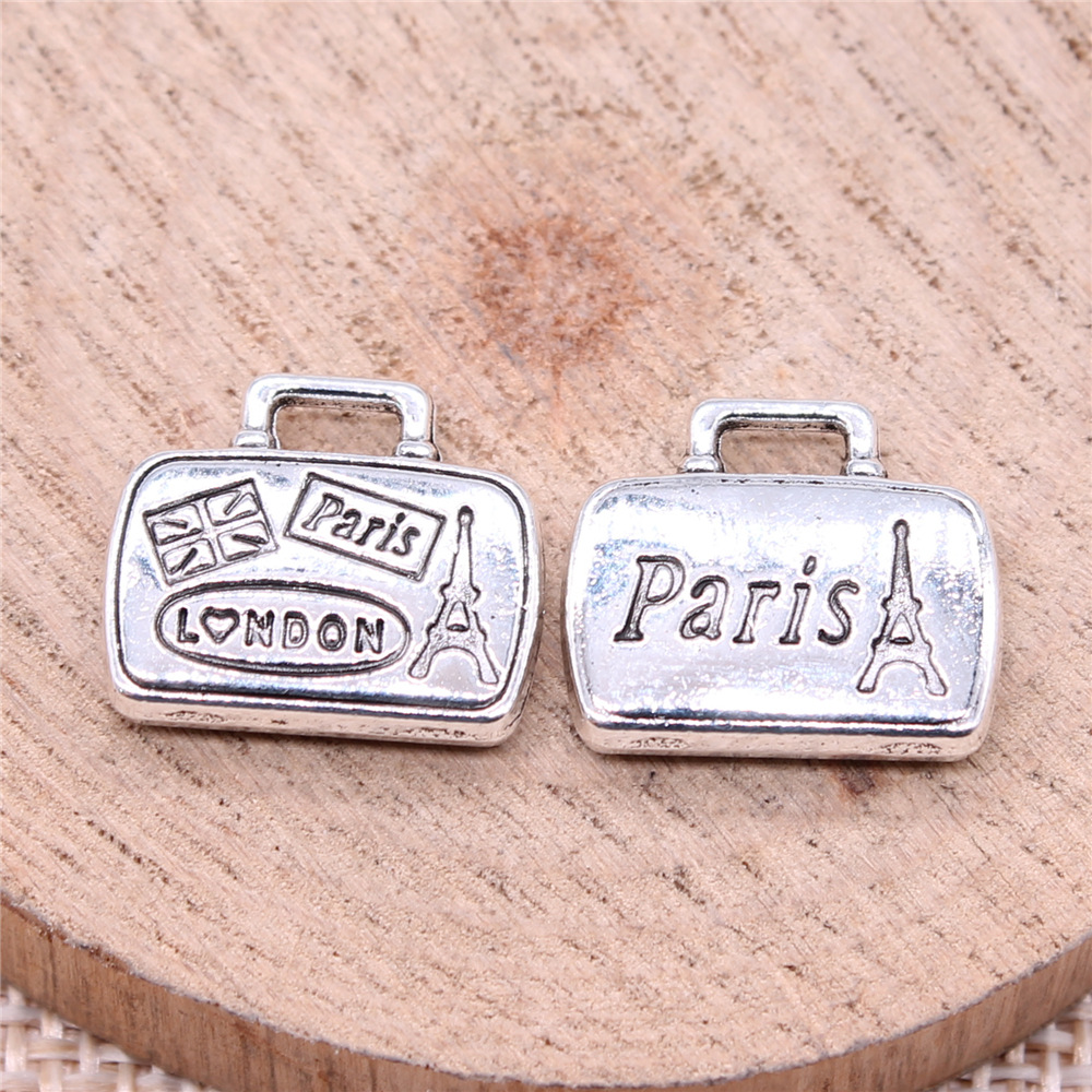 Vintage Fashion In Paris - 10 stuks 16x14mm (0.63x0.55inch) Antiek Zilver