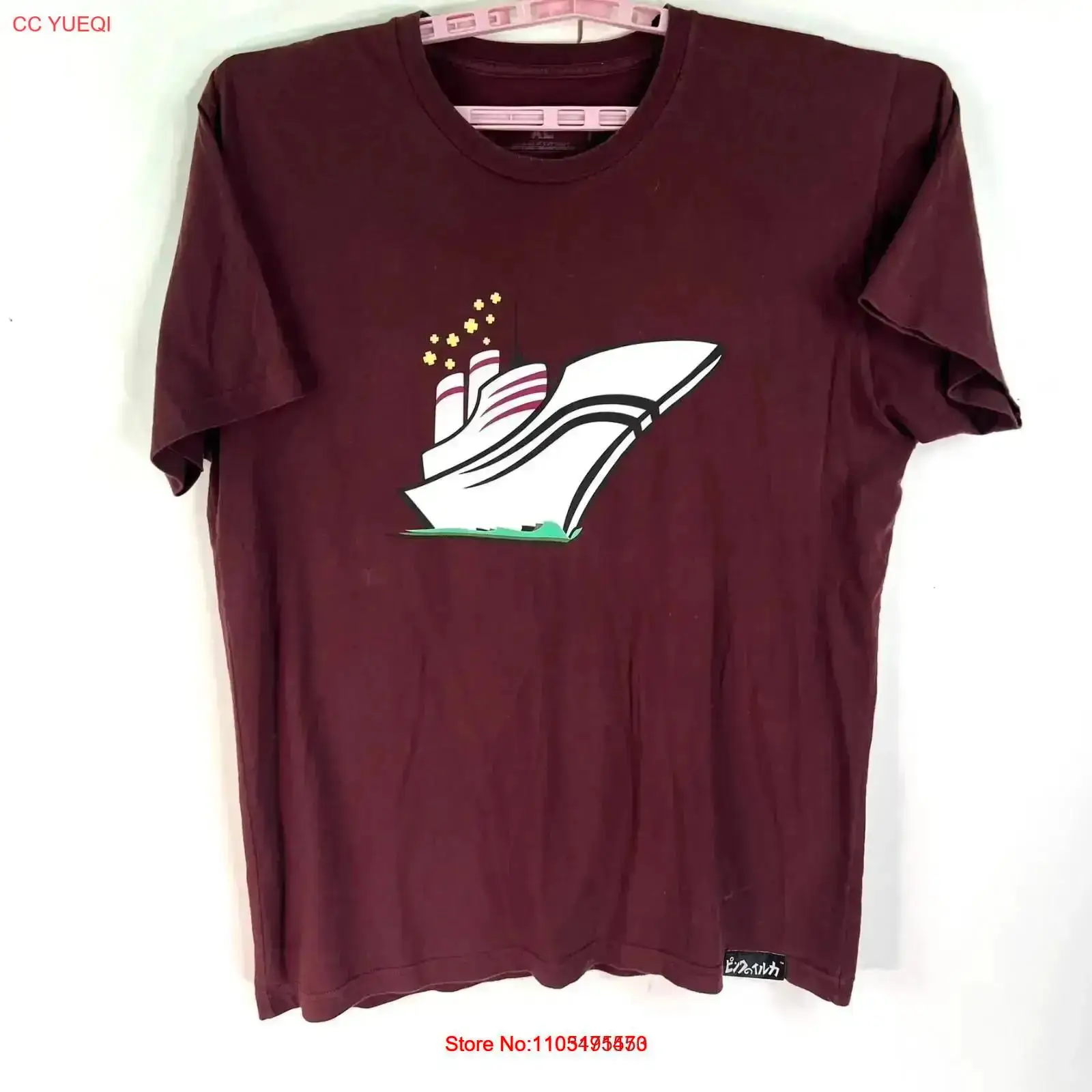 Vintage Yacht Fashion - Roze dolfijn T-shirt heren XL Red