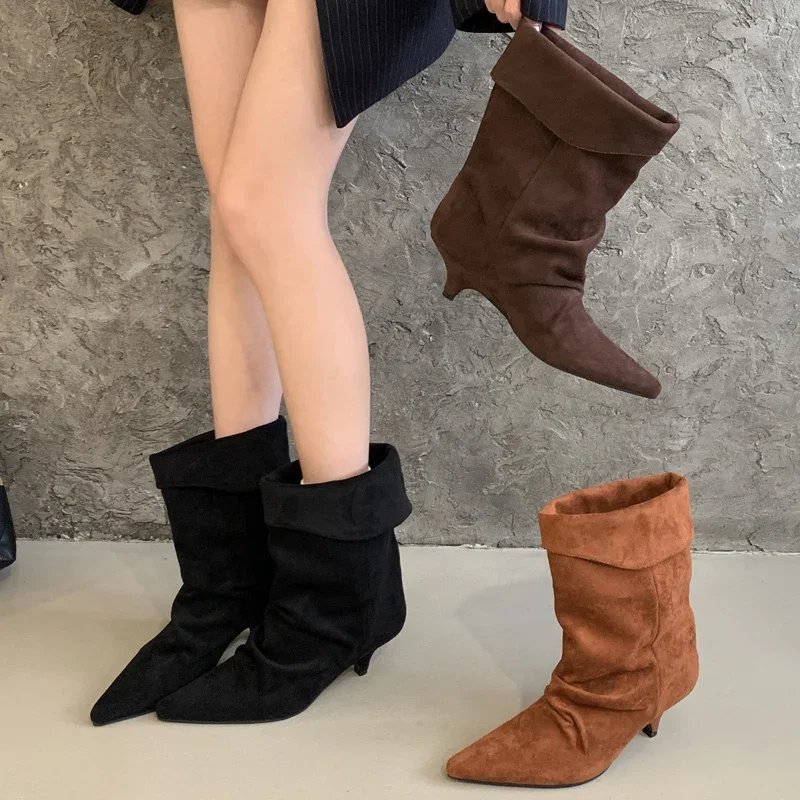 Vintage Style Women Fashion - Aneikeh Winter Puntige Teen Dunne Lage