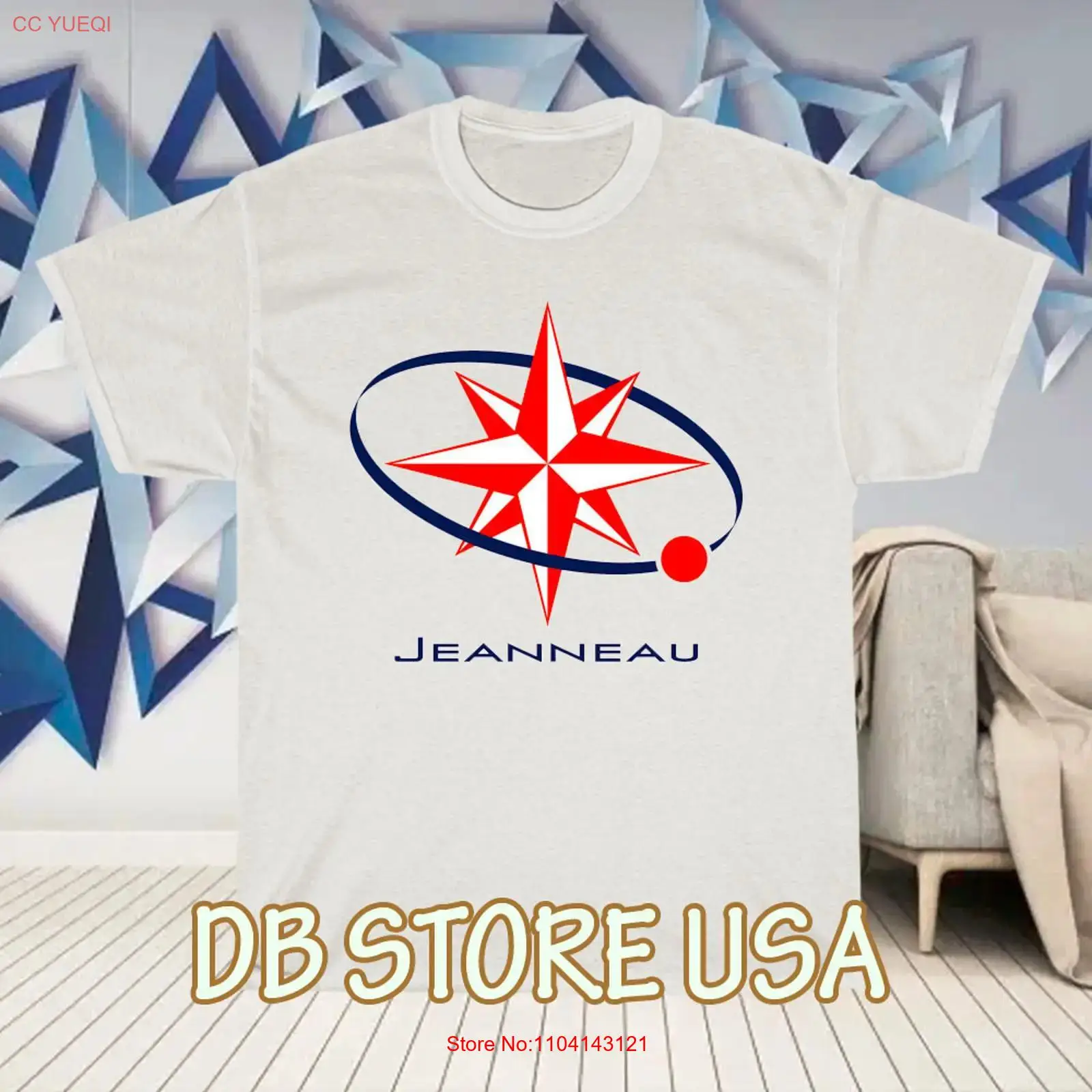 Vintage Yacht Fashion - Nieuwe Jeanneau Yachts Zeilboot Logo T-shirt
