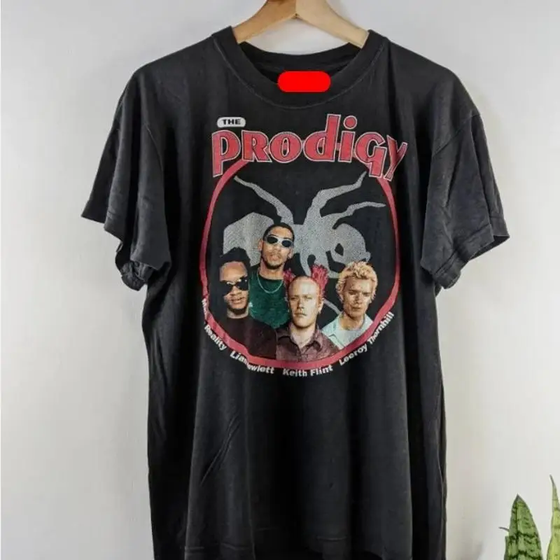 Vintage Flannel Shirt - Zwarte kleur T-shirt Vintage The Prodigy