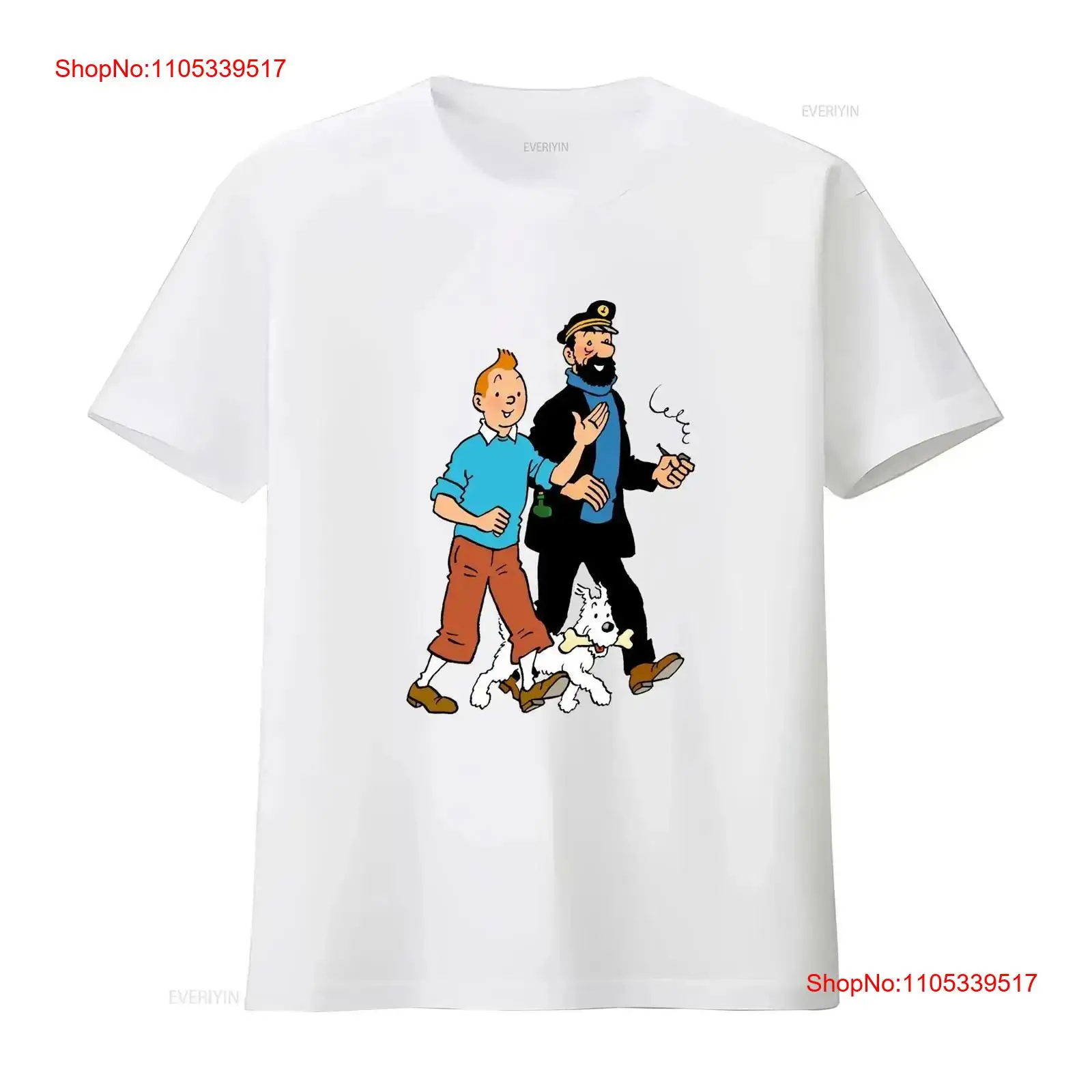 Vintage Flannel Shirt - Walking With Captain Haddock Comics T-shirt