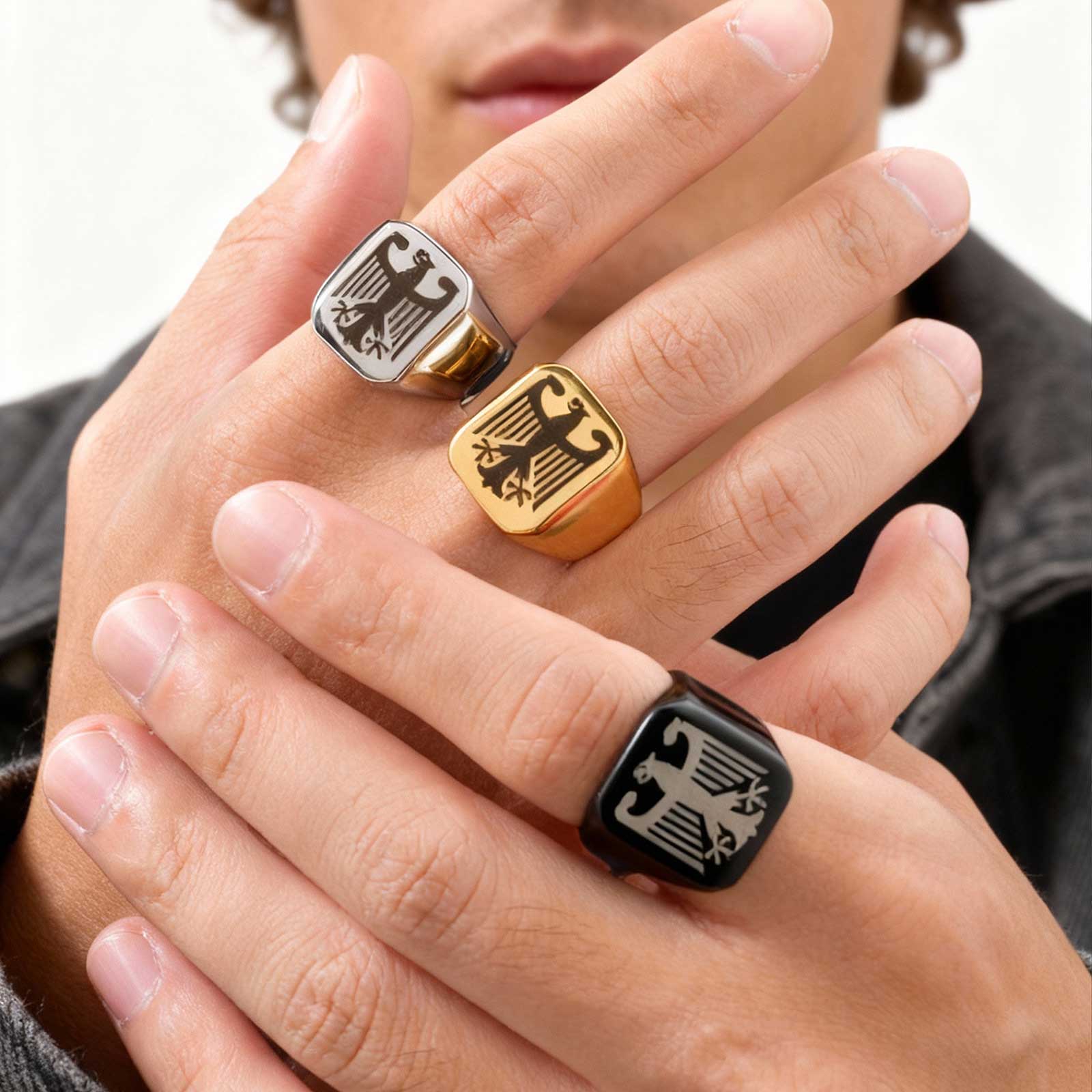 Vintage Fashion Names - Aangepaste Flying Hawk Eagle Ring Cool