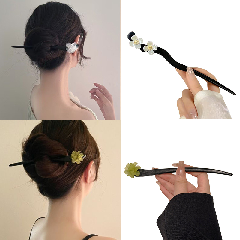 Vintage Fashion Nova - Vintage Chinese Stijl Houten Bloem Haar