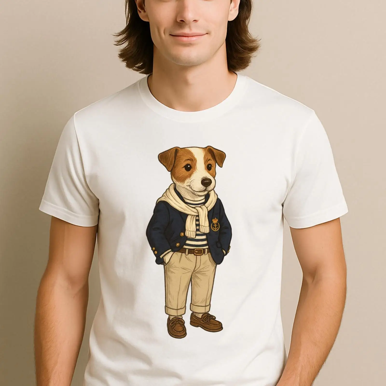 Vintage Yacht Fashion - Preppy Jack Russell Terrier T-shirt Yacht