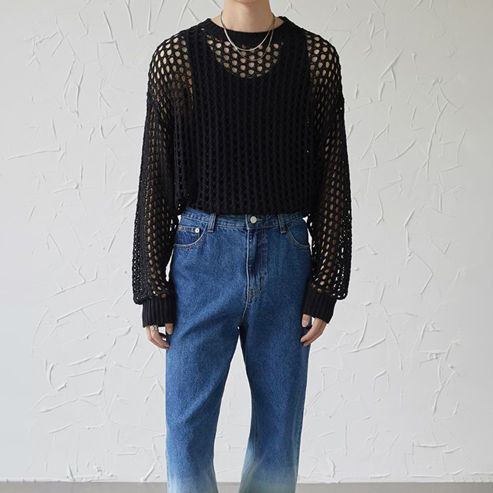 Heren Y2k Hollow Out Outfits D - Vintage Fashion Outfits Men recensie en prijs