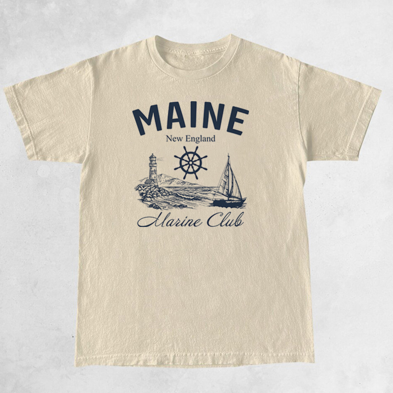 Maine Marine Club Vintage T-Sh - Vintage Yacht Fashion recensie en prijs