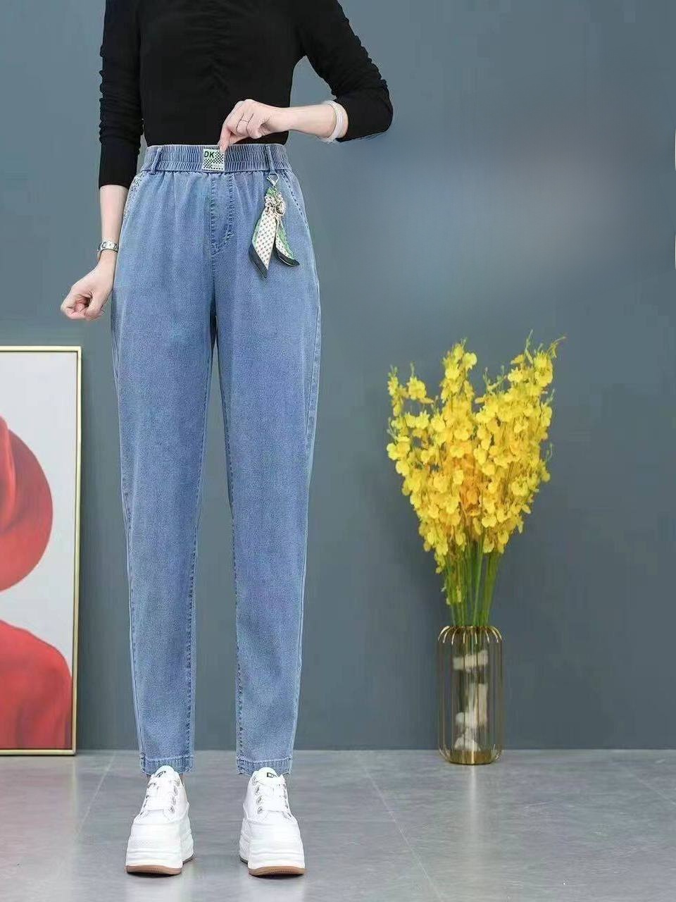Hoge taille rechte pijp ijszij - Mom Jean High Rise recensie en prijs