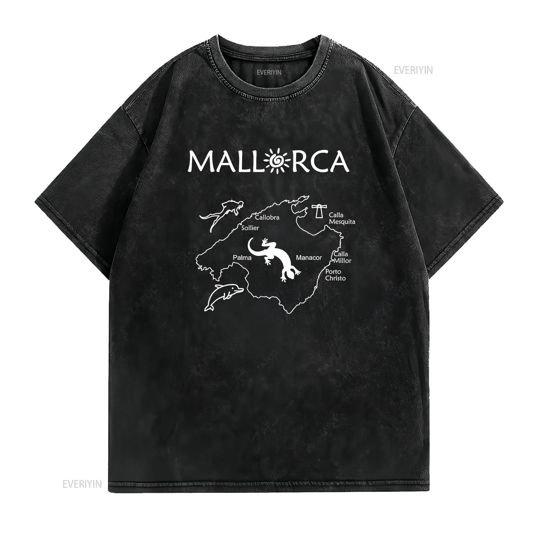 Mallorca Kaart T-shirt Uw reis - Vintage Fashion Guide recensie en prijs