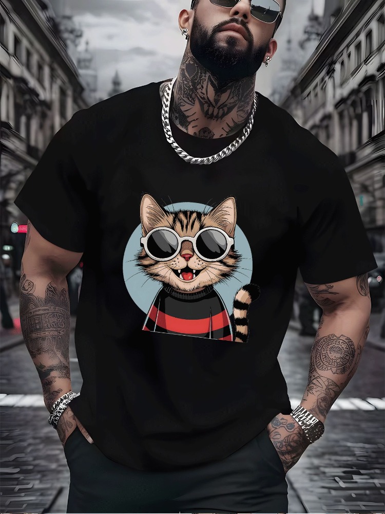 Vintage Kat Katoenen T-shirt H - Vintage Fashion Outfits Men recensie en prijs